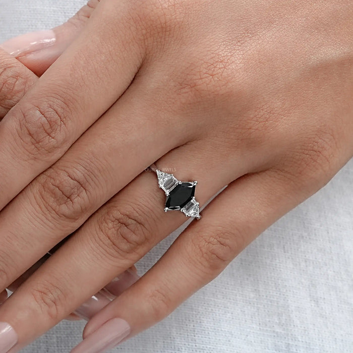 Dutch Marquise cut Black Diamond Ring