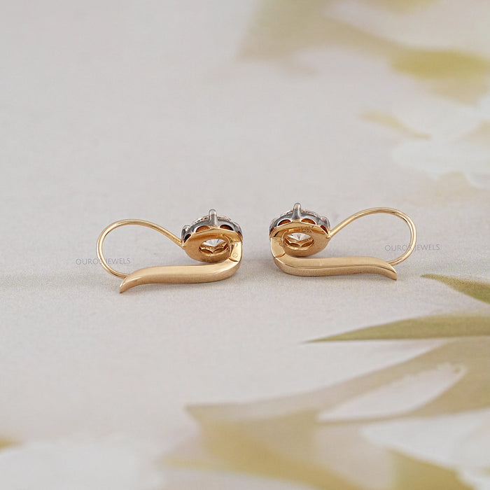 Old European Round Cut Diamond Drop Earrings