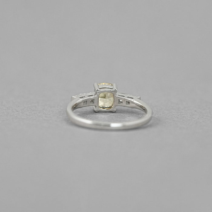 Canary Cushion Cut Lab Diamond Engagement Ring