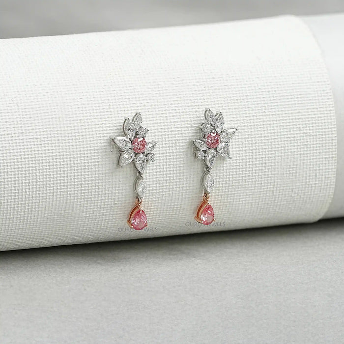 Multi Shape Diamond Drop Earrings