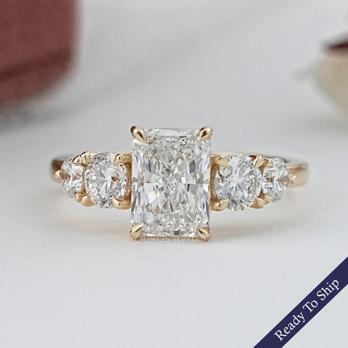 Radiant Lab Grown Diamond Five stone Engagement Ring