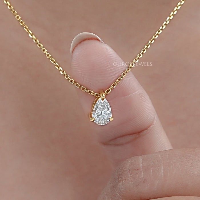 Pear Cut Lab Grown Diamond Pendant