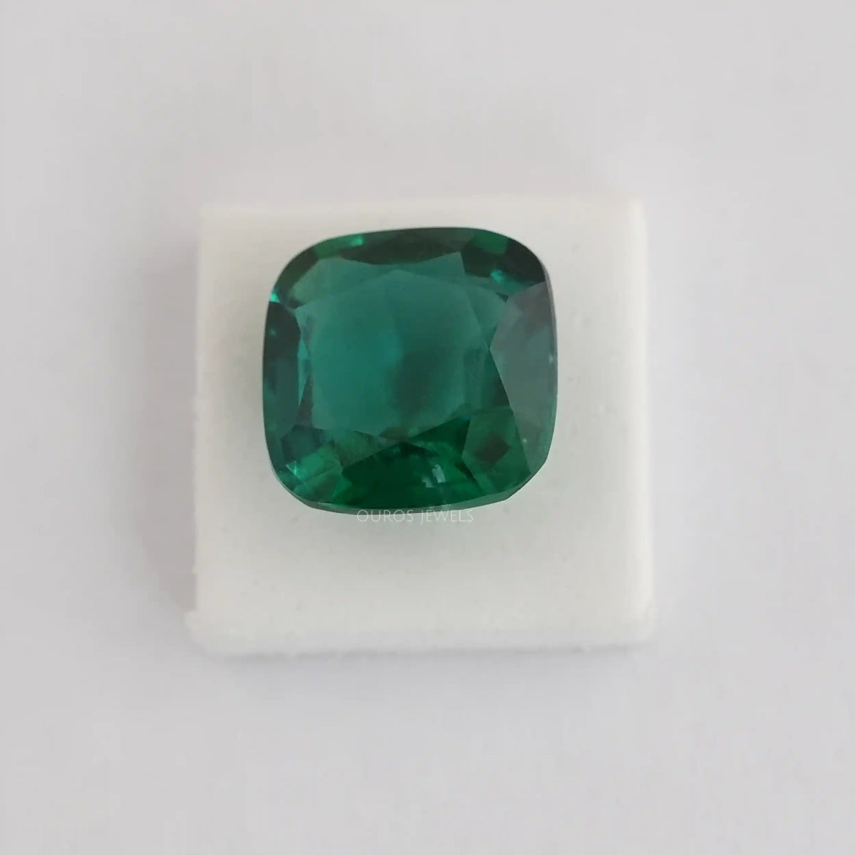 Dark Green Zambian Cushion Cut Gemstone Loose