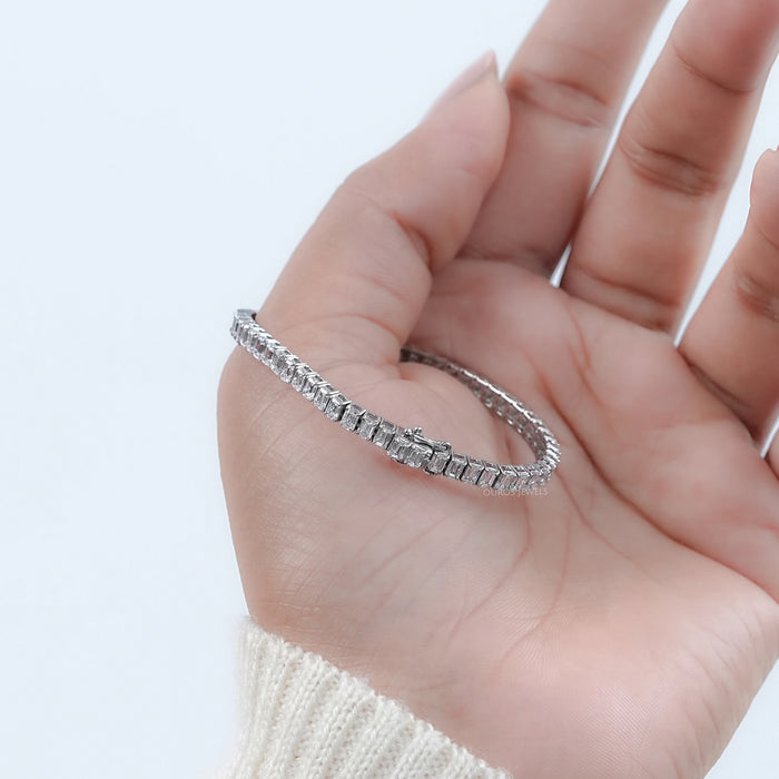 Emerald Lab Grown Diamond Tennis Bracelet