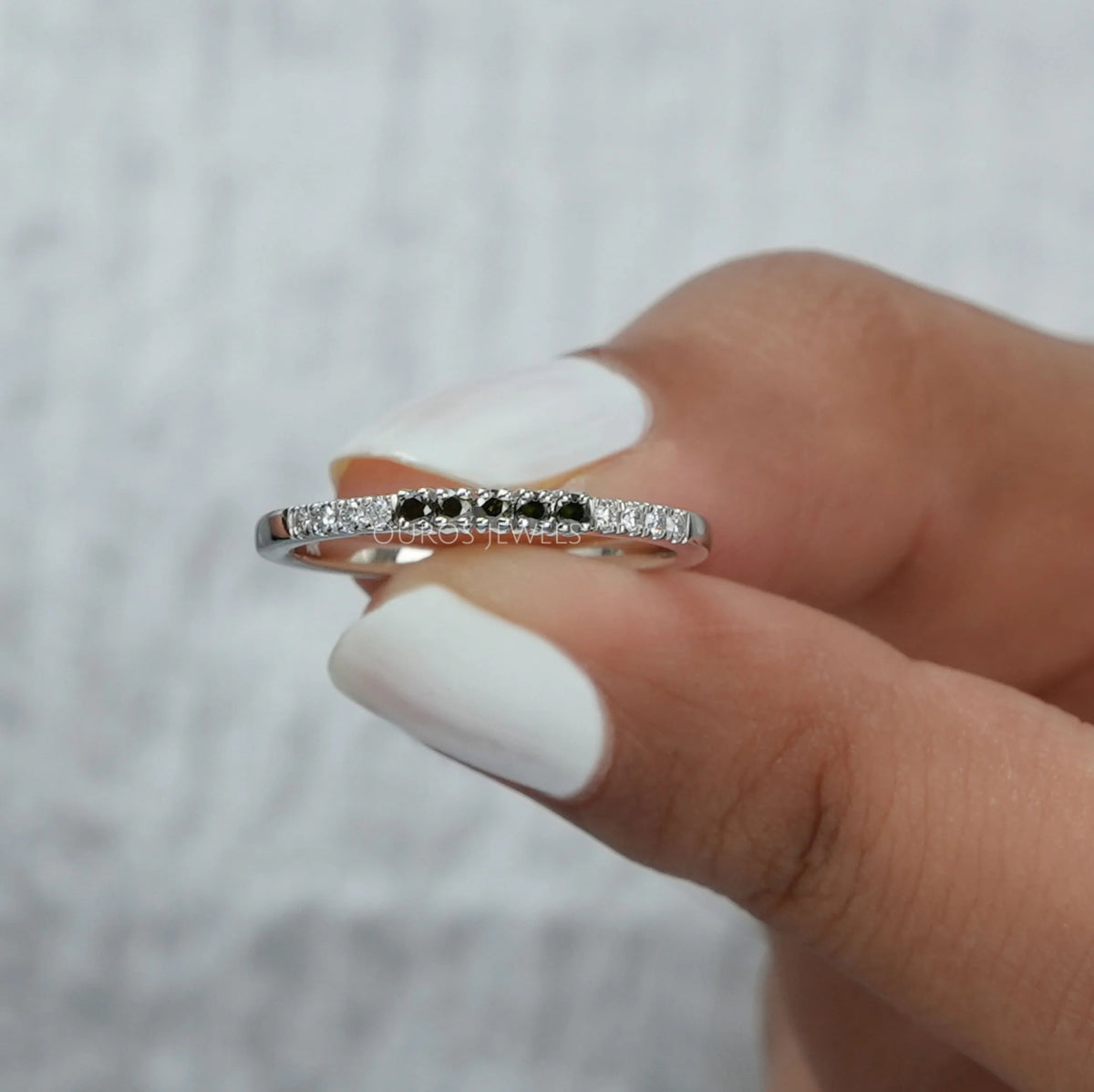 Fancy Round Cut Lab Grown Diamond Stacking Ring Rings