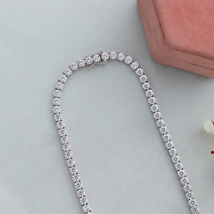 Round Lab Grown Diamond Line Necklace