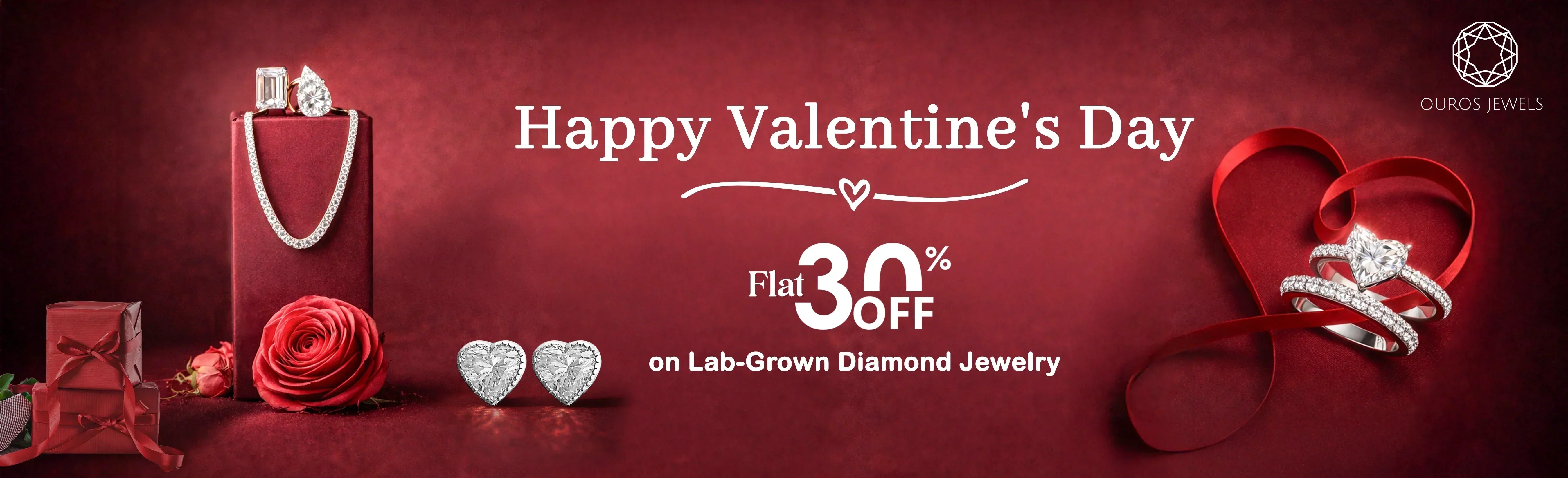 Ouros Jewels announces a Valentine’s Day Sale with flat 30% off on lab grown diamond jewelry.