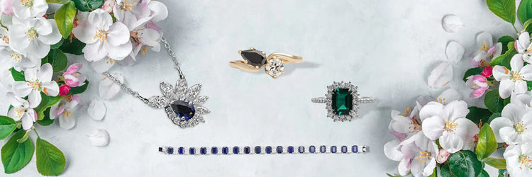 Image showing Blue,Green,Red Colored lab Gemstone Jewelry