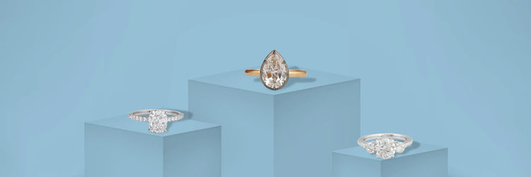 Image showing antique and vintage old cut lab-grown diamond engagement rings