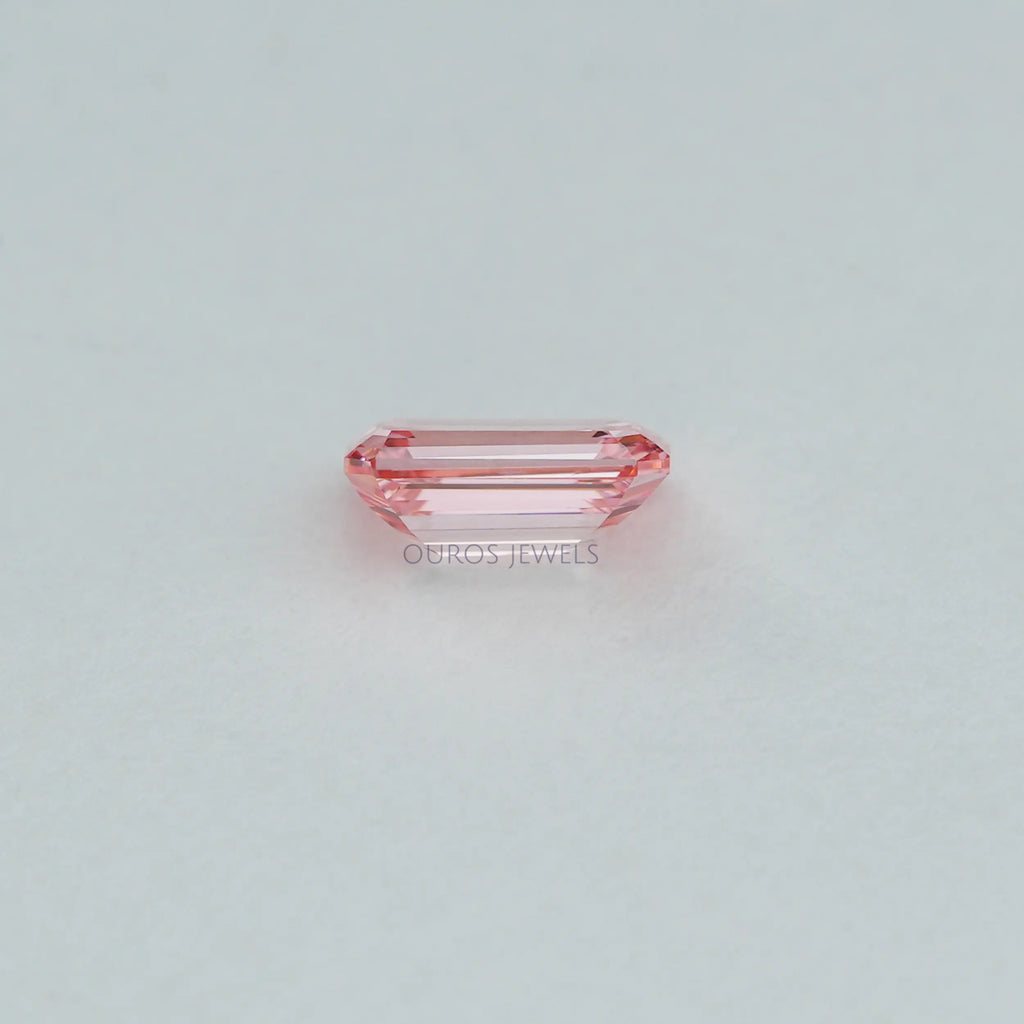 0.24 Carat Each Pink Emerald Cut Lab Grown Diamond Ouros Jewels