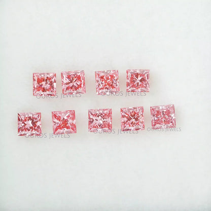 0.32 Carat Each Pink Princess Lab Grown Diamond