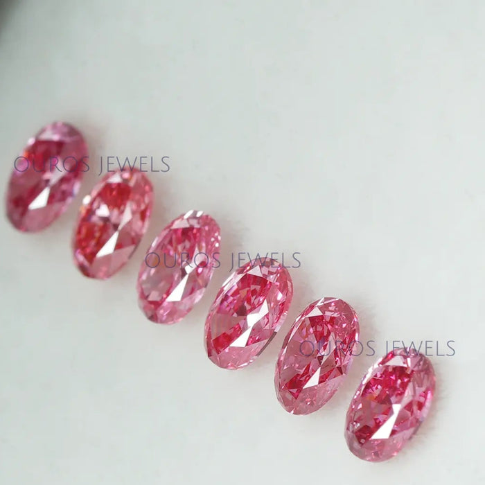 IGI Certified 0.30 Ct Each Pink Oval Diamond 