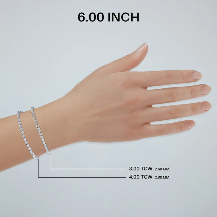 Round Lab Created Diamond Tennis Bracelet