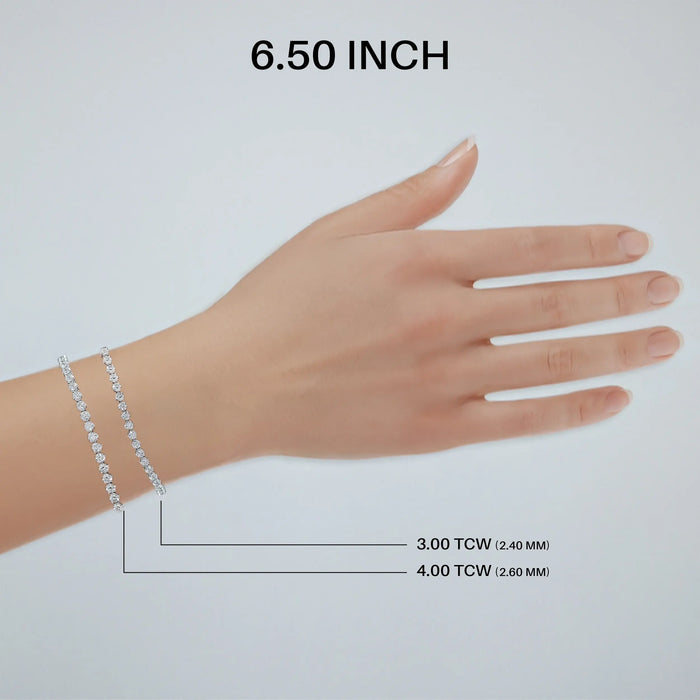 Round Lab Created Diamond Tennis Bracelet