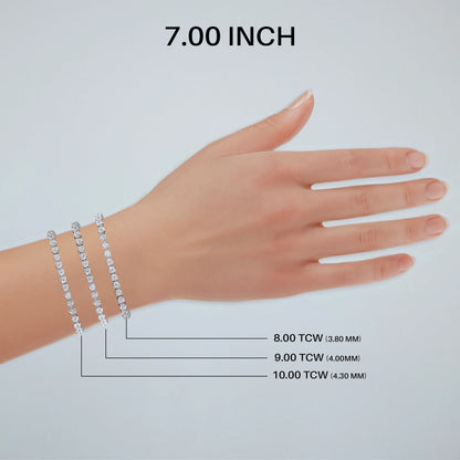 Round Shape Lab Grown Diamond Bracelet with 8.00 | 9.00 | 10.00 TCW Bracelet