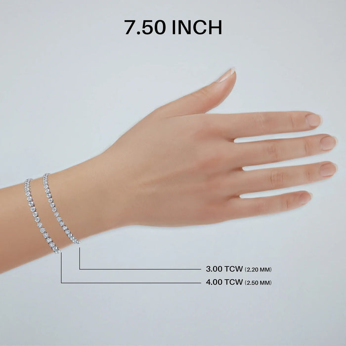 Round Lab Created Diamond Tennis Bracelet