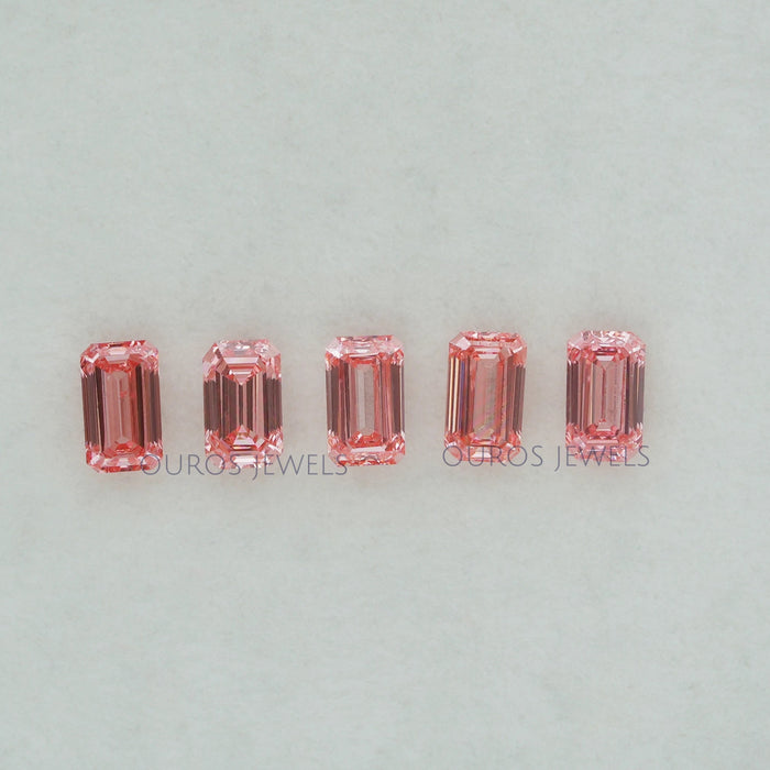 Certified Emerald Cut Pink Lab Created Diamond