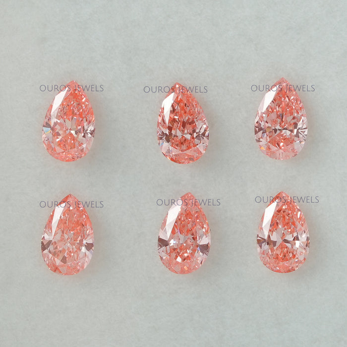 0.33 Carat Each Pink Pear Shaped Loose Diamond