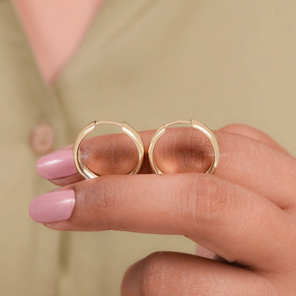Yellow Gold Huggie Hoop Earrings Earring