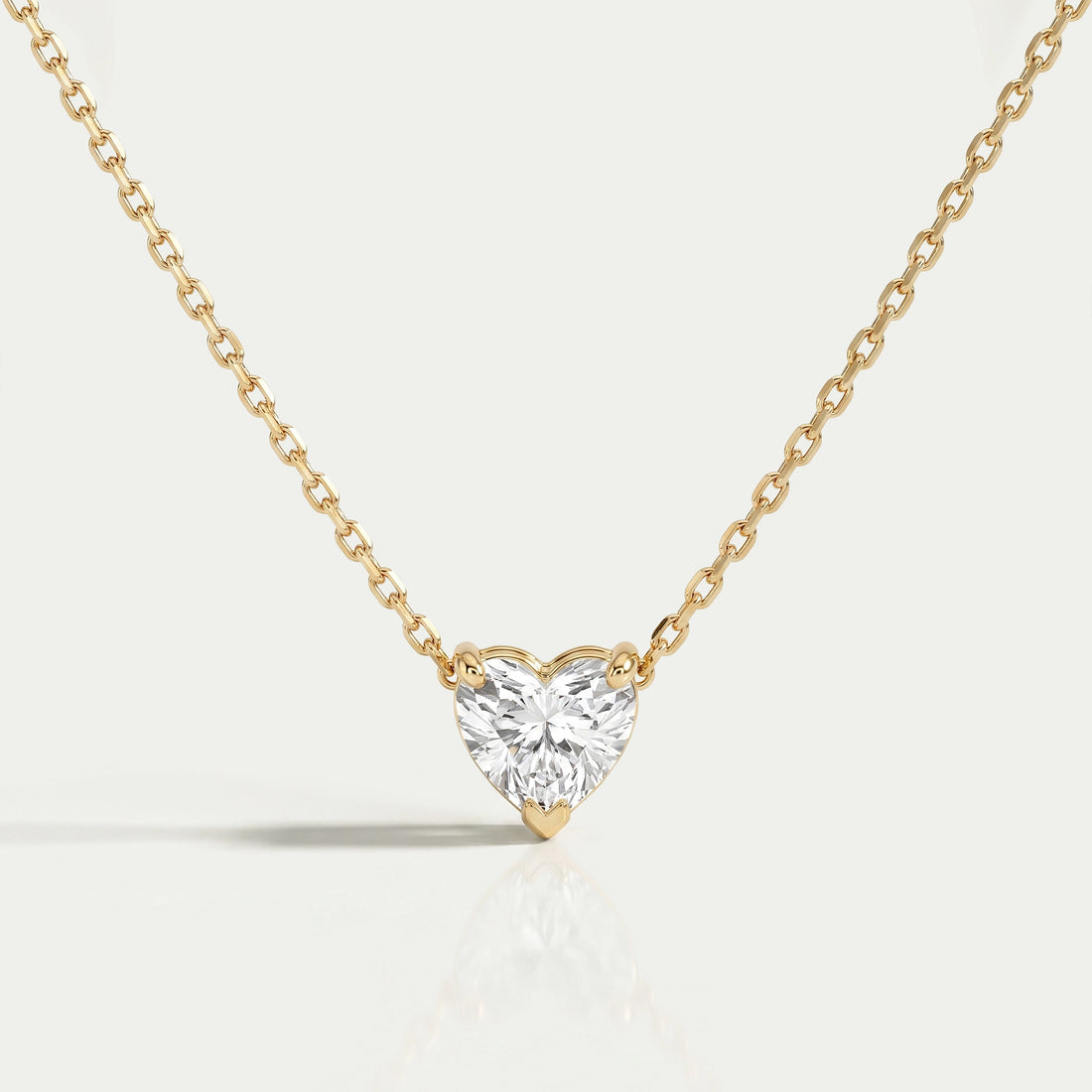 Heart Cut Lab Grown Diamond Solitaire Pendant Necklaces