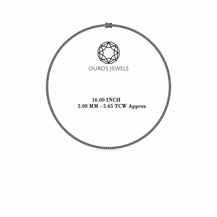 Stunning Round Cut Lab Diamond Tennis Necklace