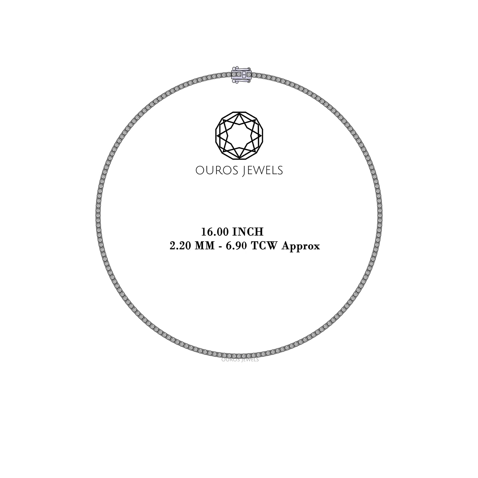 Stunning Round Cut Lab Diamond Tennis Necklace 2.20 MM Necklaces