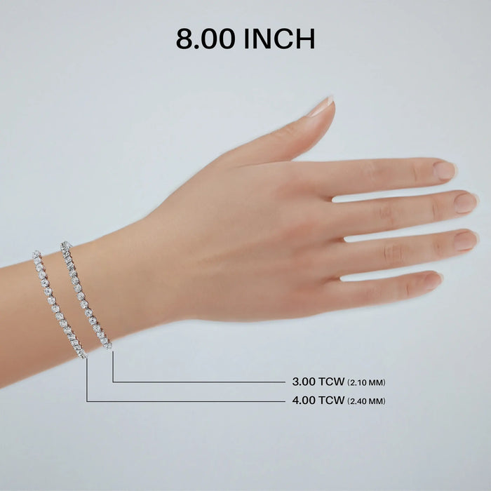 Round Lab Created Diamond Tennis Bracelet