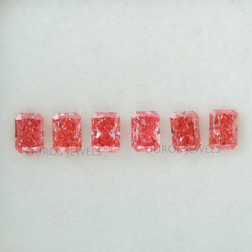 front view of radiant cut pink lab grown diamonds loose 