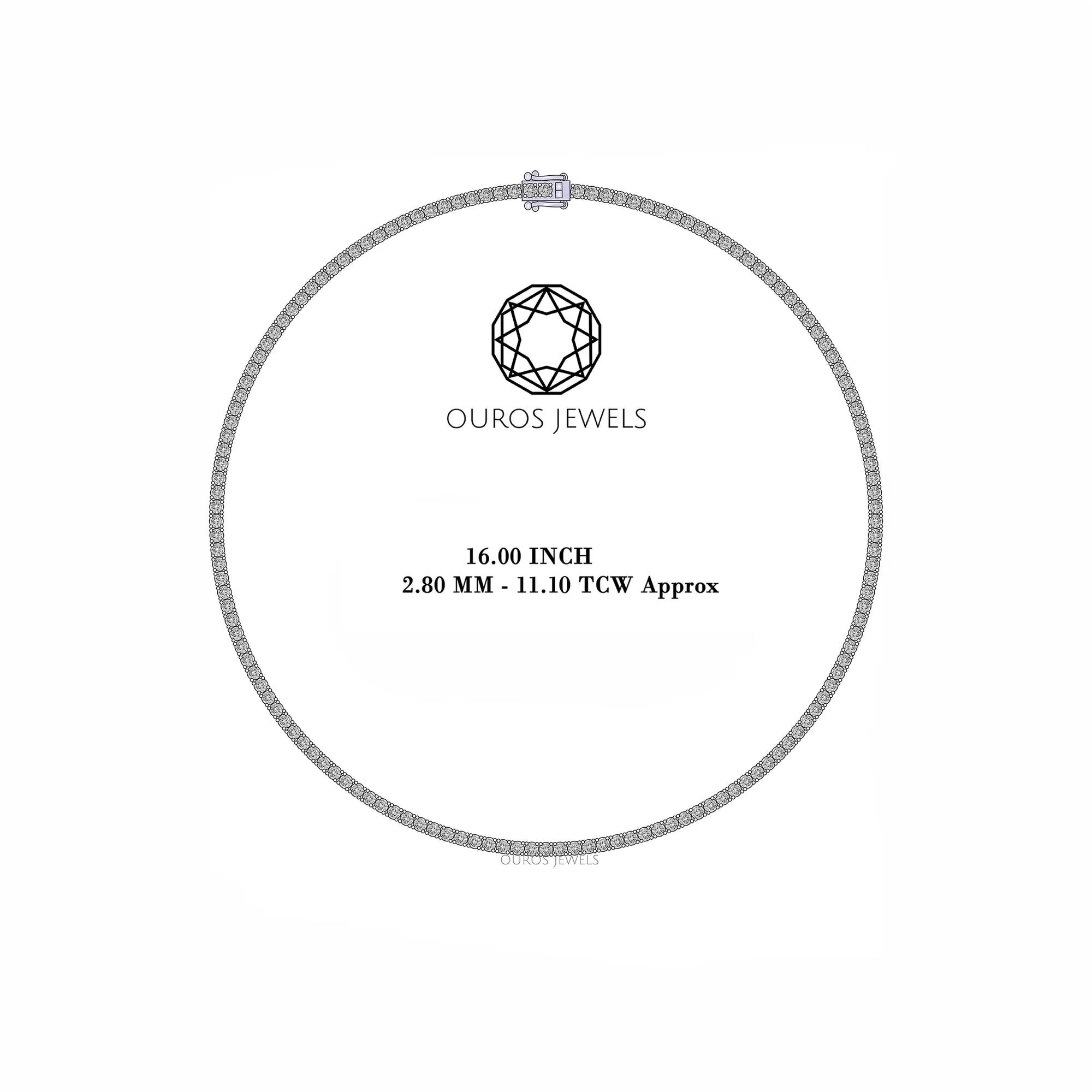 Stunning Round Cut Lab Diamond Tennis Necklace 2.80 MM Necklaces