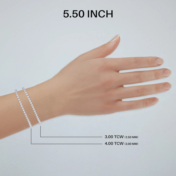 Round Lab Created Diamond Tennis Bracelet