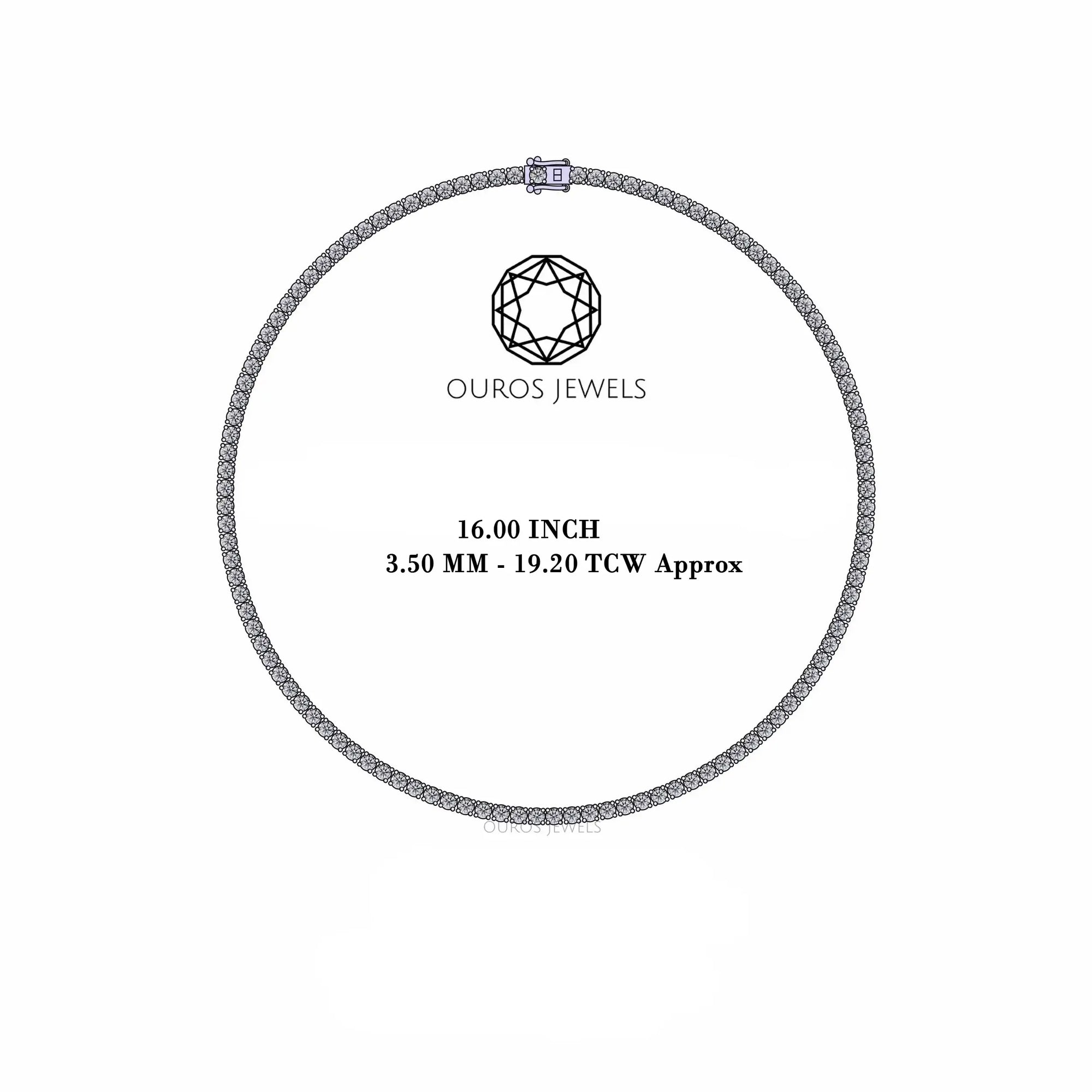 Stunning Round Cut Lab Diamond Tennis Necklace 3.50 MM Necklaces