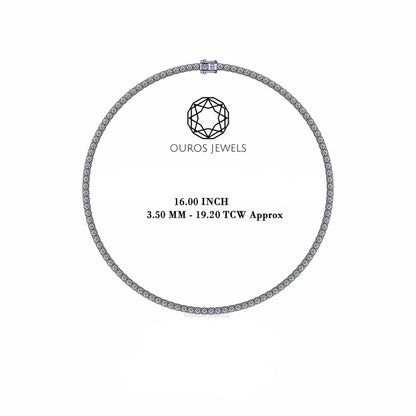 Stunning Round Cut Lab Diamond Tennis Necklace 3.50 MM Necklaces