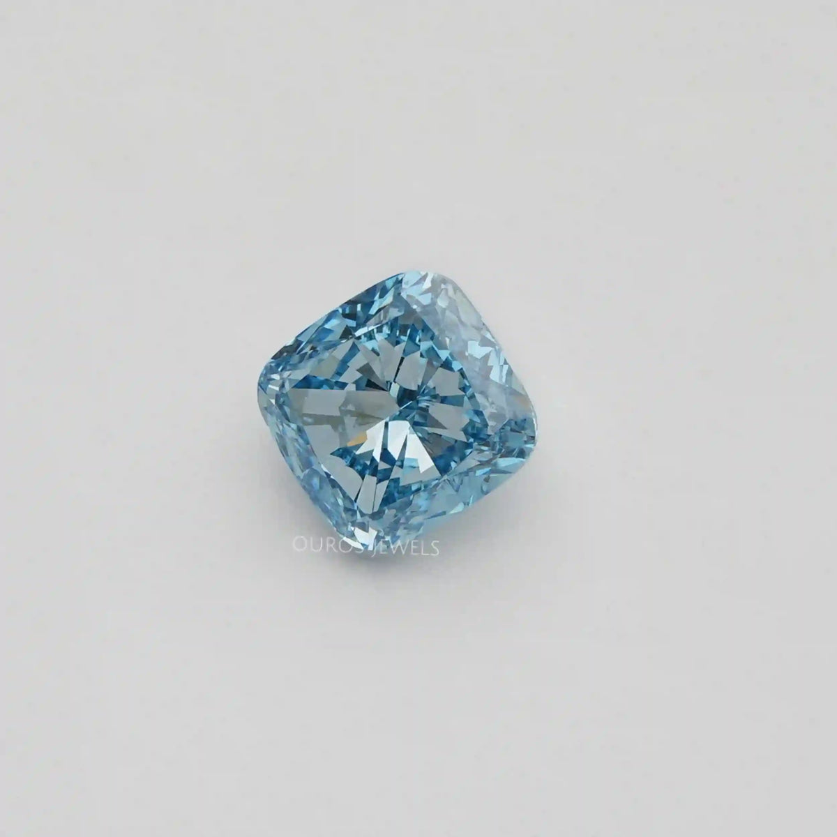 5.00 Carat Blue Cushion Cut Lab Diamond Loose
