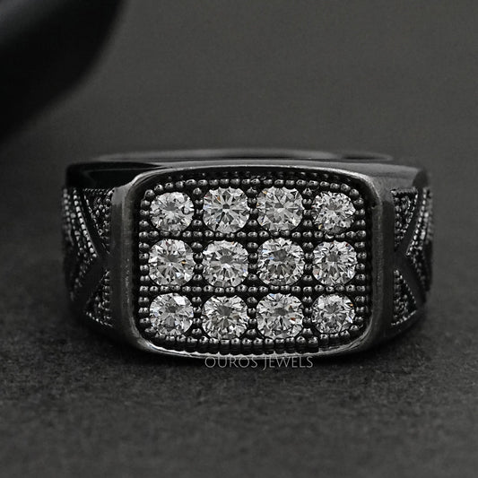 Black Gold Men's Lab Grown Diamond Ring