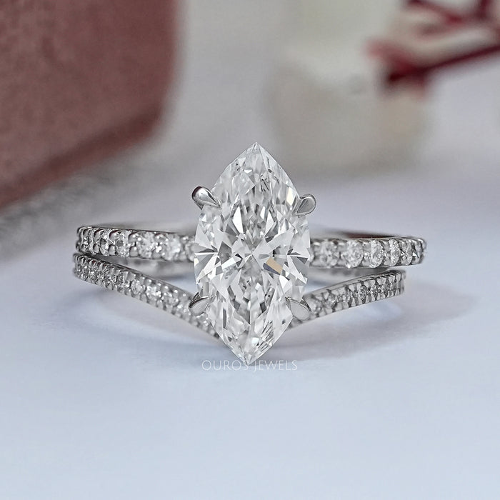 Marquise Cut Diamond Engagement Ring Set