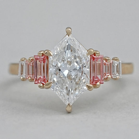 Dutch Marquise Diamond Ring With Baguette