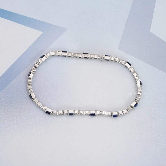 Emerald Cut Lab grown Diamond Bracelet