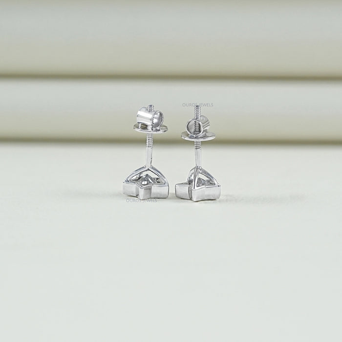 Star Shaped Diamond Bezel Set Earrings