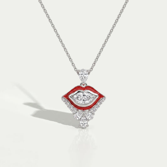 Antique Lip Cut Lab Grown Diamond Cluster Pendant Necklaces