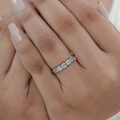Five Stone Lab Diamond Bezel Set Ring Ring