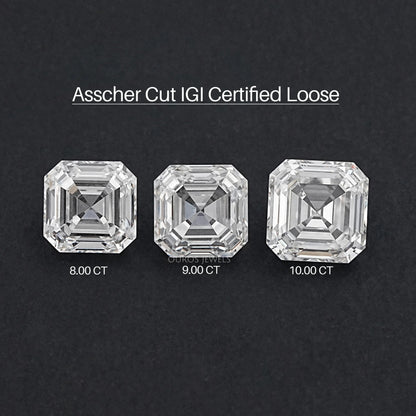 Certified Asscher Cut Lab Grown Diamond Loose