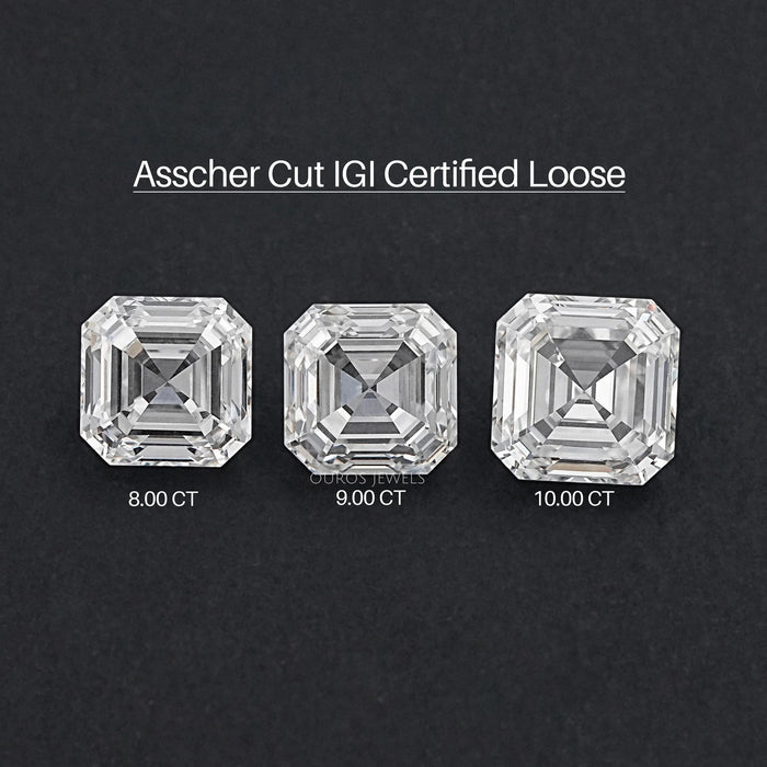IGI Certified Asscher Cut Lab Grown Diamond
