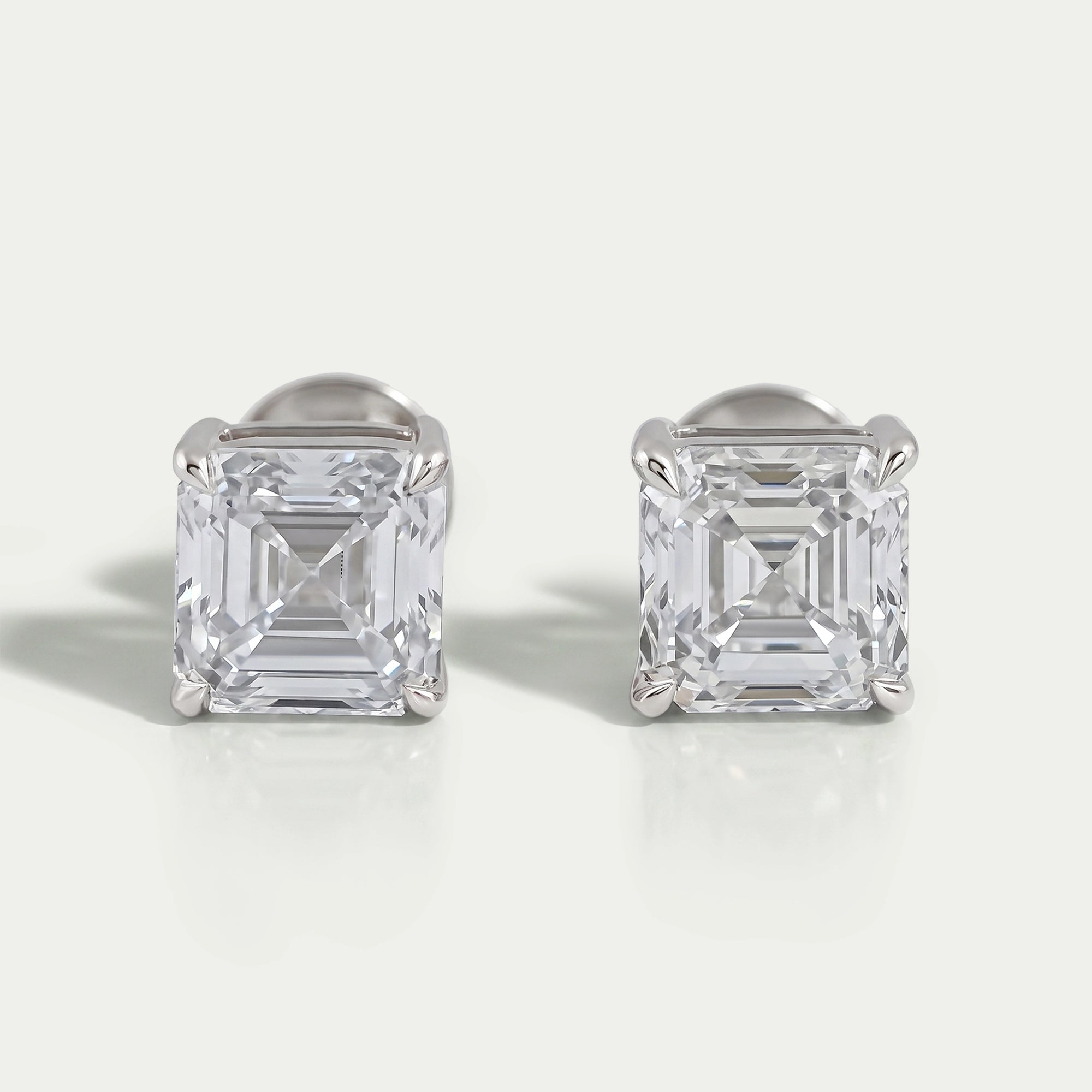 Asscher Cut Lab Made Diamond Stud Earrings