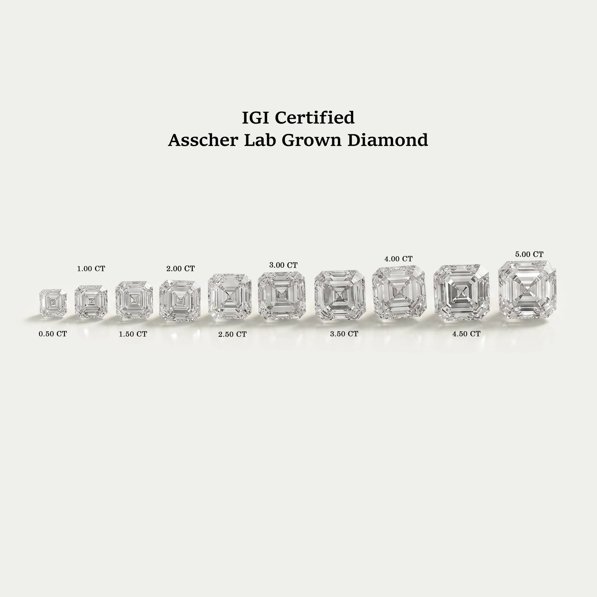 Certified Asscher Cut Lab Grown Diamond Loose