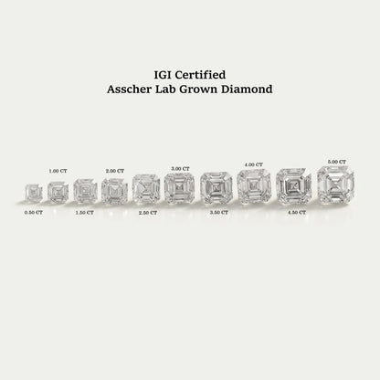 Certified Asscher Cut Lab Grown Diamond Loose