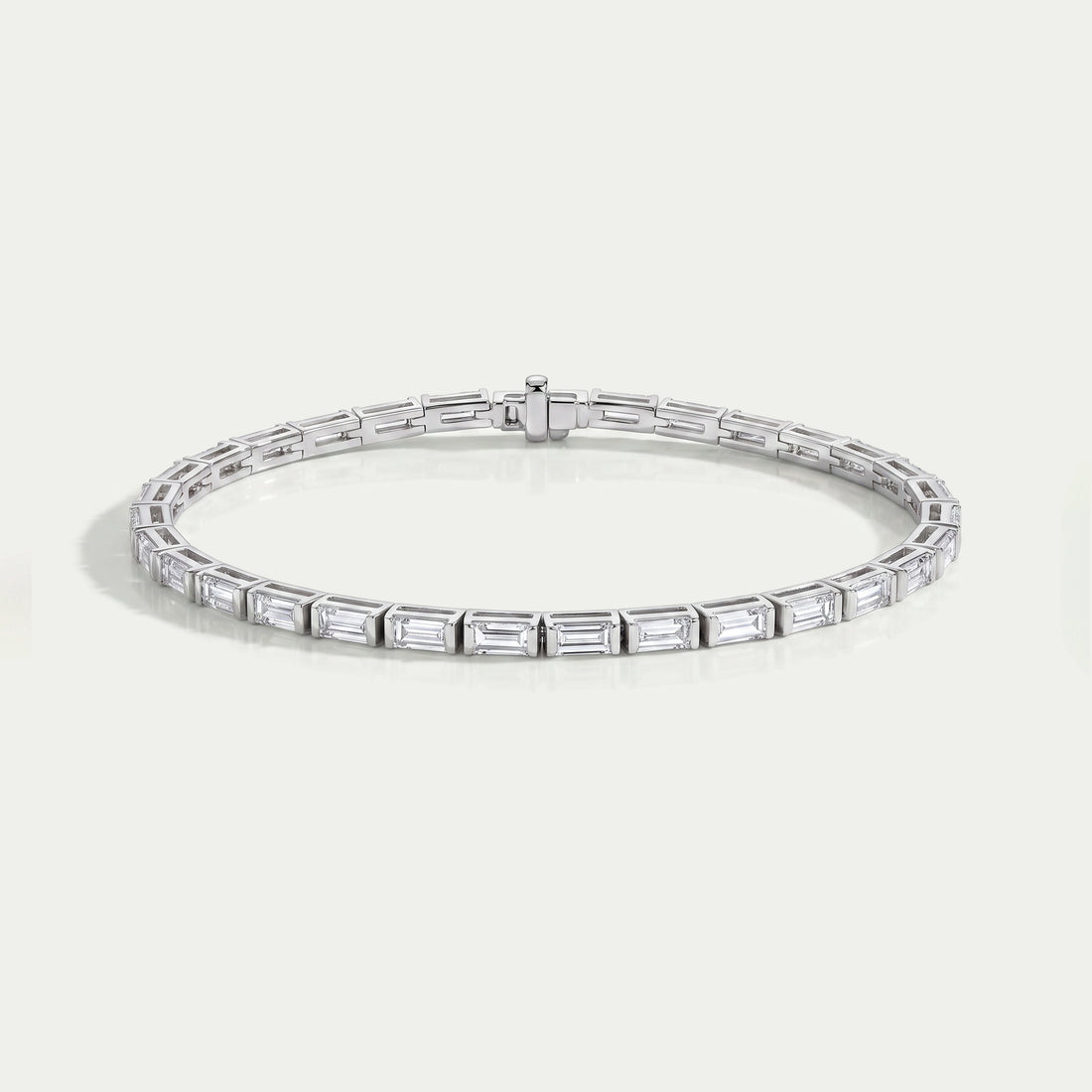 Baguette Cut Half Bezel Set Bracelet