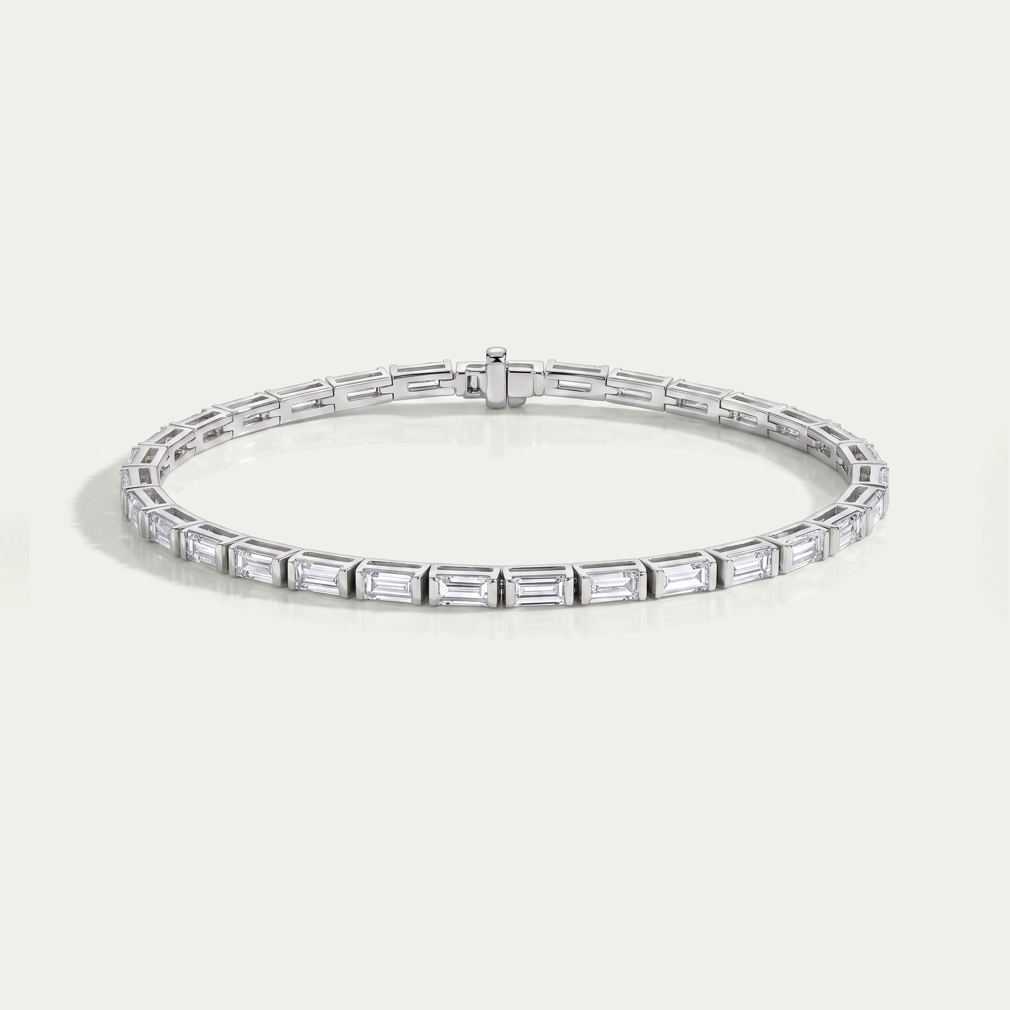 Baguette Cut Half Bezel Set Bracelet