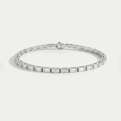 Baguette Cut Half Bezel Set Bracelet
