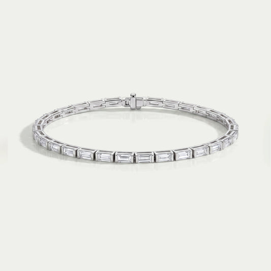Baguette Cut Half Bezel Set Bracelet