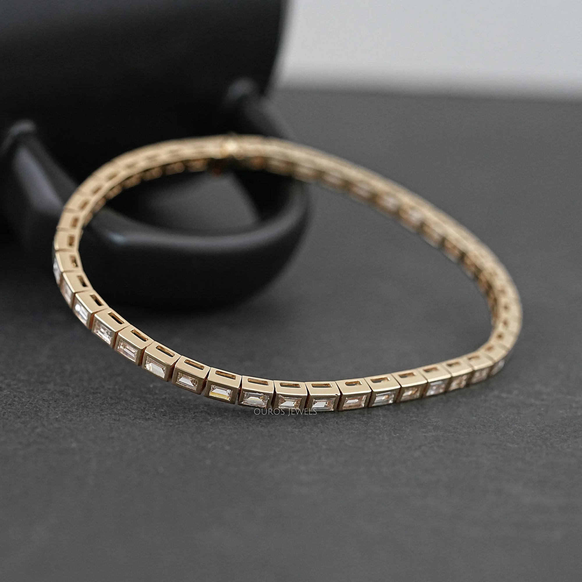 Straight Baguette Cut Channel Set Tennis Bracelet Bracelet